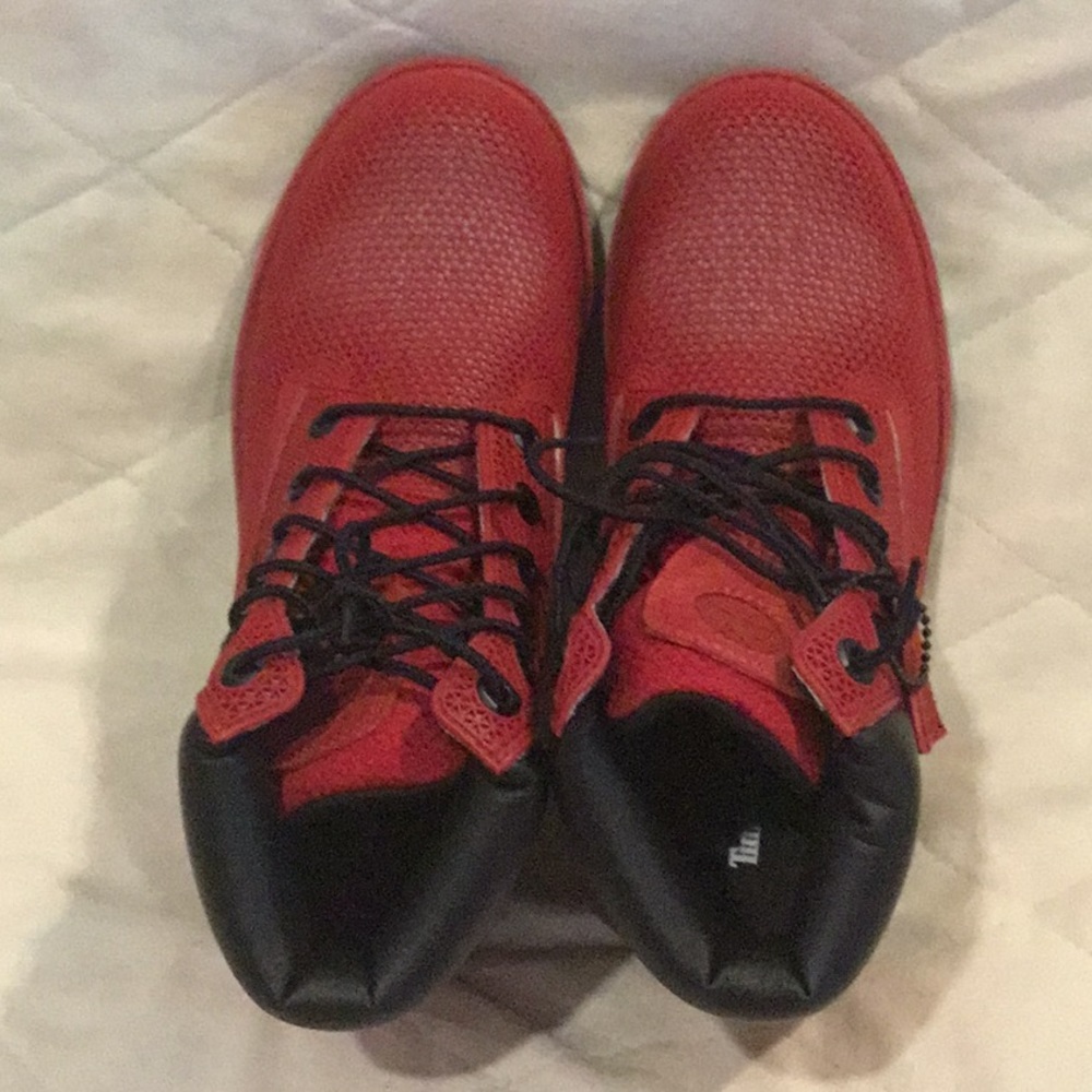 PC1) authentic red timberlands boots.